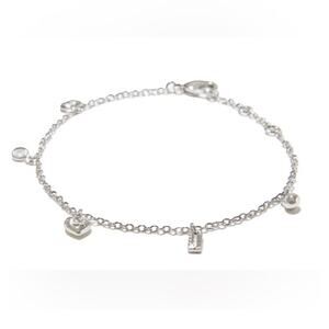 Coach Silver Plated Charm Bracelet NWT $125 Designer Summer Jewelry
